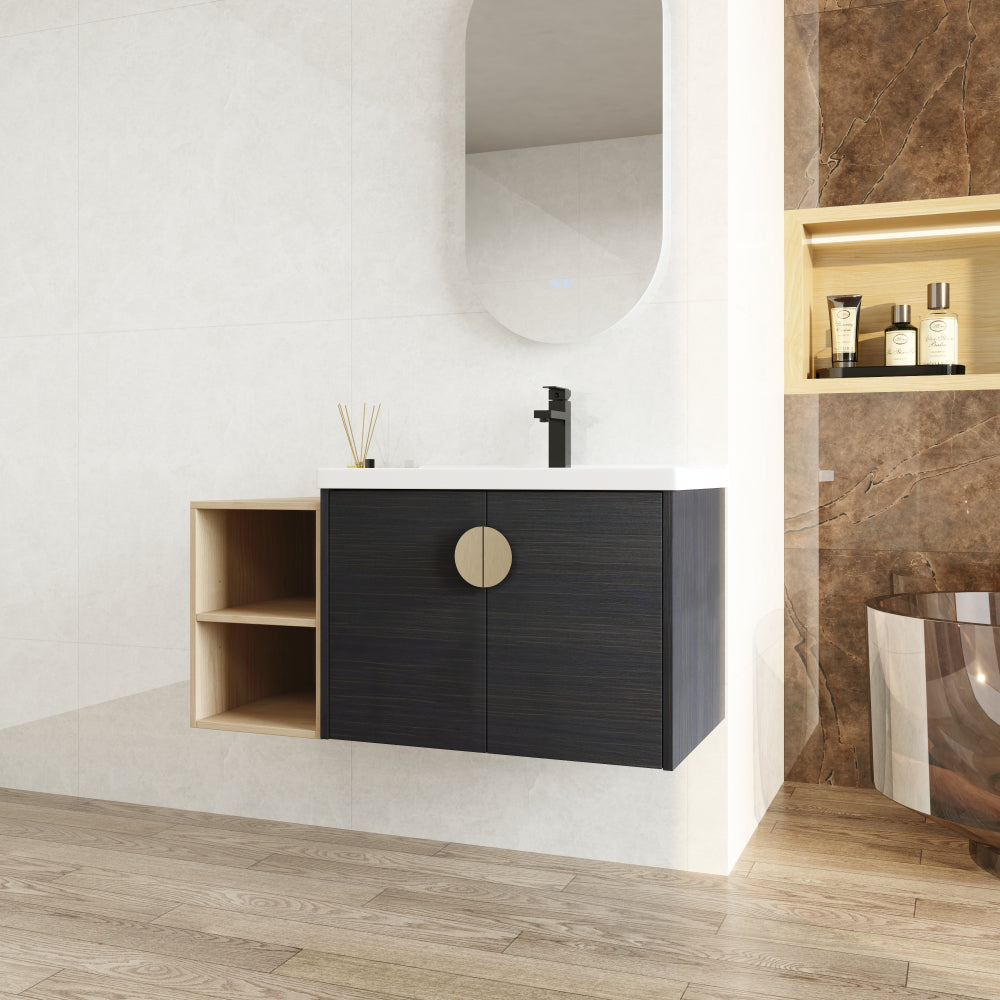40" Inch Soft Close Doors Bathroom Vanity With Sink, and A Small Storage Shelves(BVC06328BCT-BVC07412LTK)