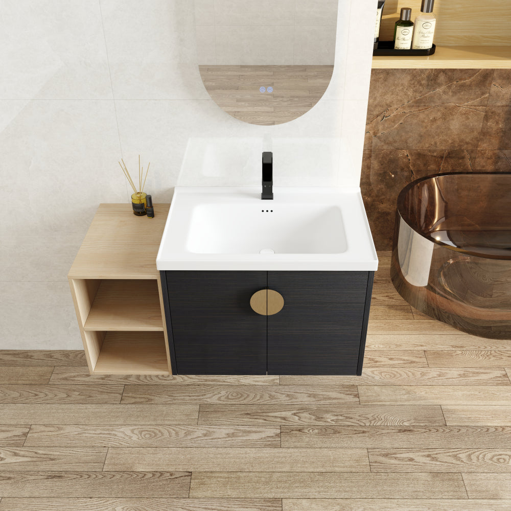 40" Inch Soft Close Doors Bathroom Vanity With Sink, and A Small Storage Shelves(BVC06328BCT-BVC07412LTK)