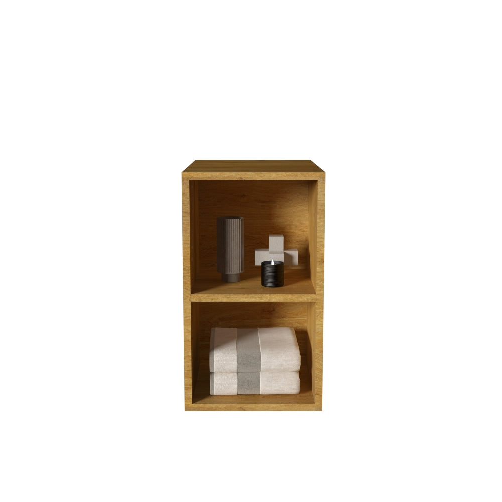 U042-Alice36-106 Alice 36" Oak Bathroom Vanity with Black Sink, Large Storage Wall Mounted Floating Bathroom Vanity for Modern Bathroom, One-Piece Black Sink Basin without Drain, Pre-assembled
