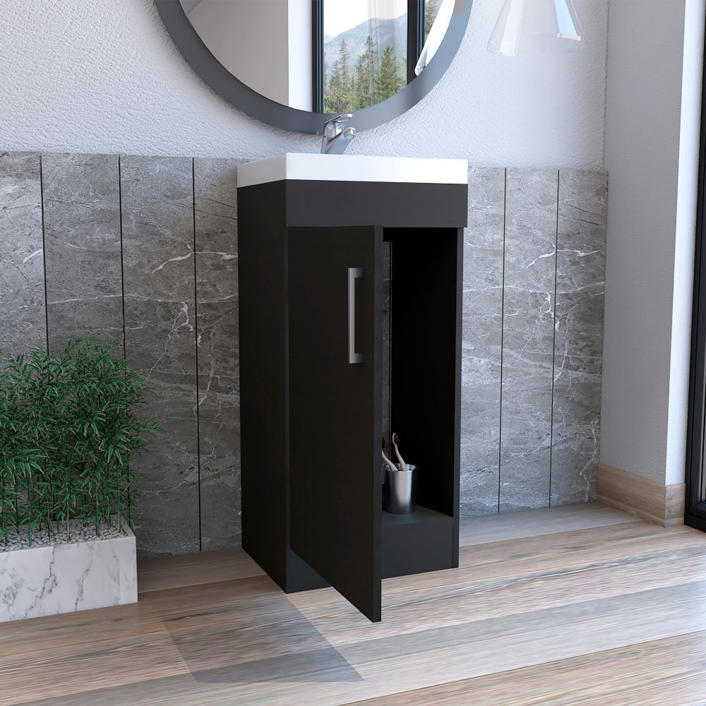 Sevilla Bathroom Vanity, Single Door Cabinet, Black
