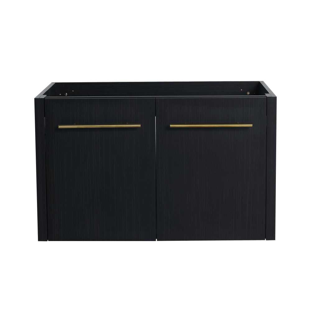 48 Inch Wall-Mounted Bathroom Vanity with Sink, Thick Edged Resin Basin, KD-Package