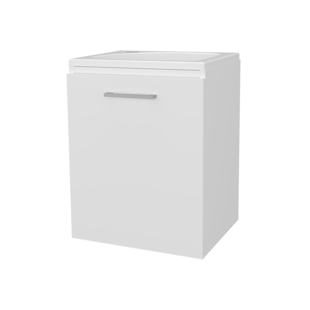 FM FURNITURE Haigleer Creek Bathroom Vanity with Integrated Sink and Faucet, White