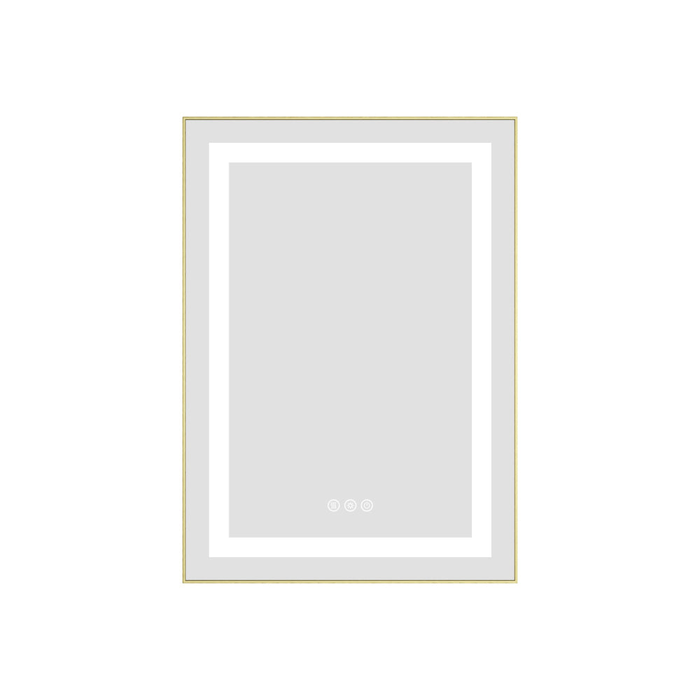 40" x 24" Inch LED Bathroom Mirror with Front and Backlight, Wall Mounted Vanity Mirror with Aluminum Frame, Anti-Fog, Memory, 3 Colors, Stepless Dimmable
