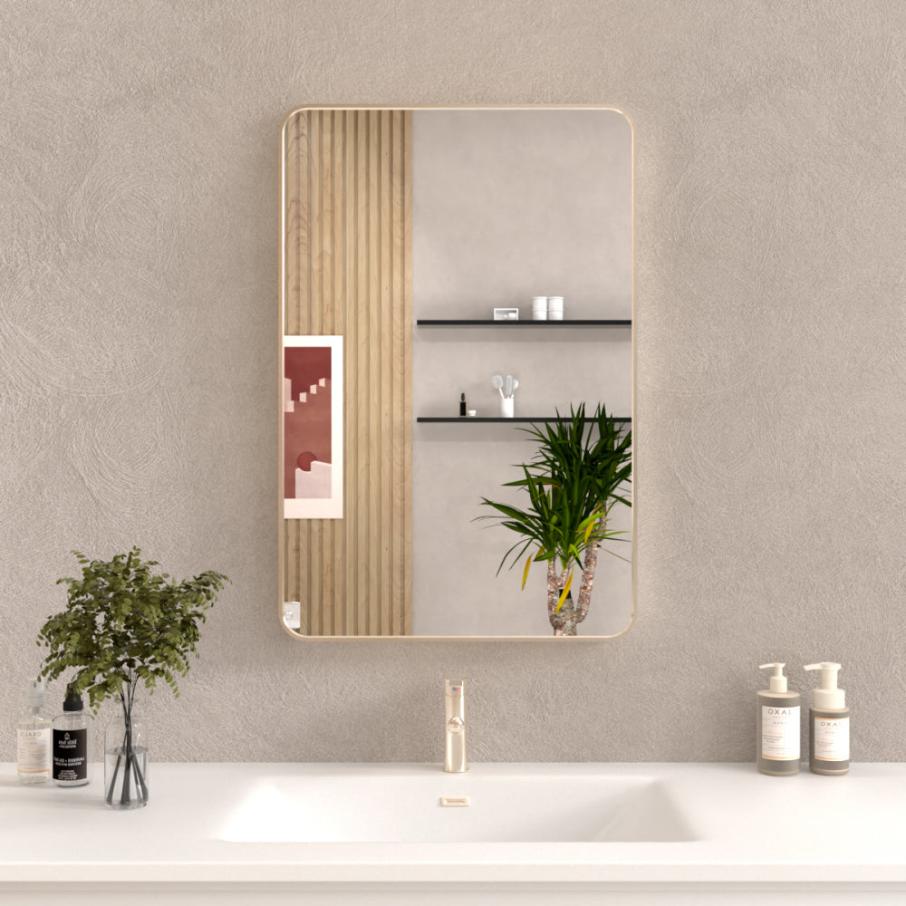 60x36 In. Aluminum Framed Rounded Rectangle Bathroom Wall Mirror, Matte Black Bathroom Vanity Mirror Farmhouse, Anti-Rust, Tempered Glass mirrors, Hangs Horizontally or Vertically