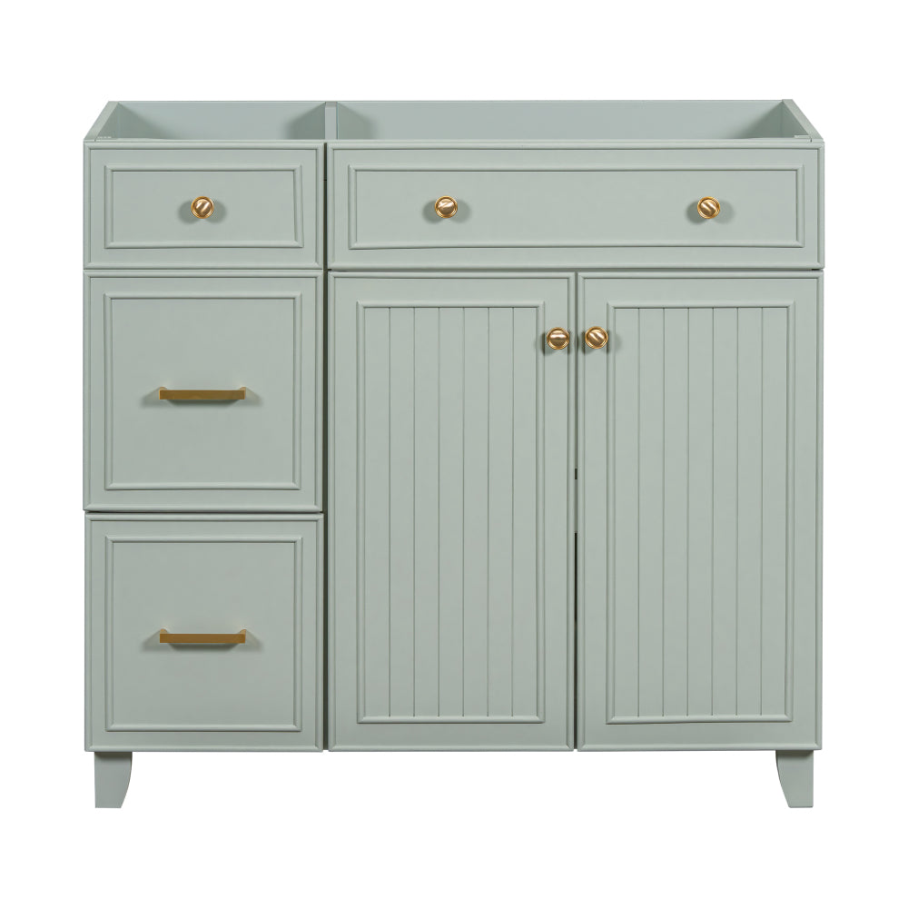 36-inch Bathroom Vanity, Transitional Style Bathroom Cabinet with Resin Sink, Navy Blue Single Bathroom Cabinet, with 2 Drawers and 1 Adjustable Storage Shelf, 2 Soft-close Doors