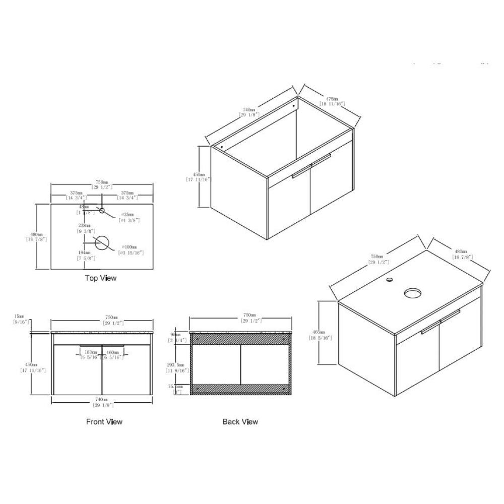 30 inch Bathroom Vanity Without Top