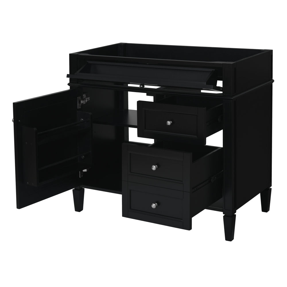 36'' Bathroom Vanity with Top Sink, Modern Bathroom Storage Cabinet with 2 Drawers and a Tip-out Drawer, Single Sink Bathroom Vanity