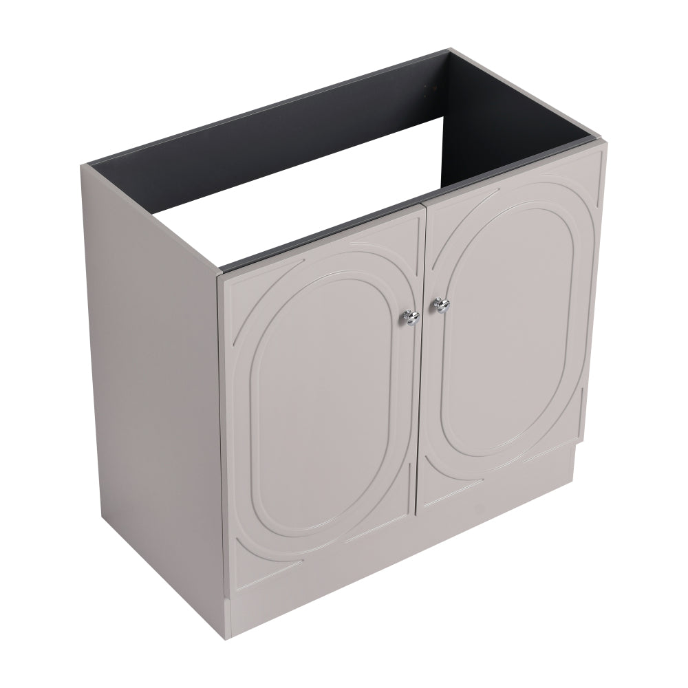 36" Freestanding Bathroom Vanity with White Resin Sink & 2 Soft-Close Cabinet Doors (KD-Packing)