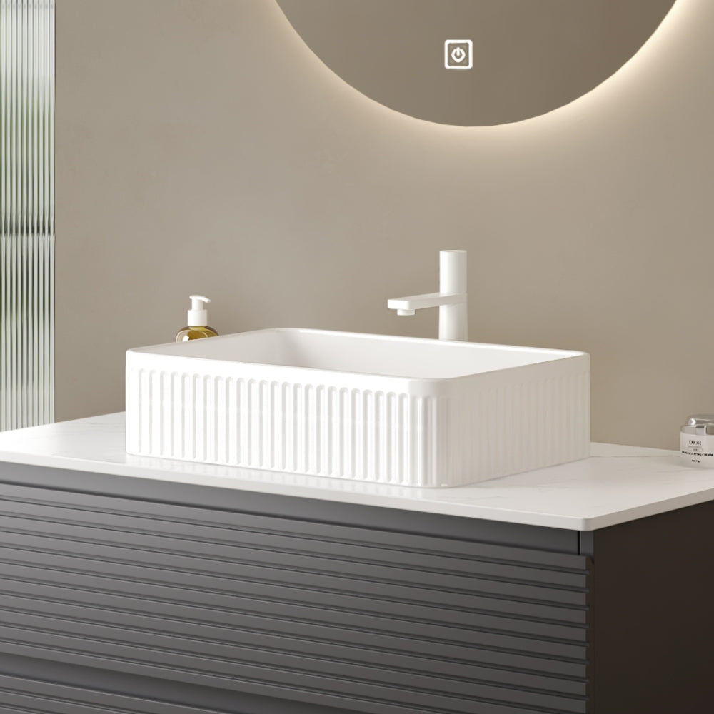 20inch Bathroom Vessel Sink without Cabinet, White Ceramic Basin