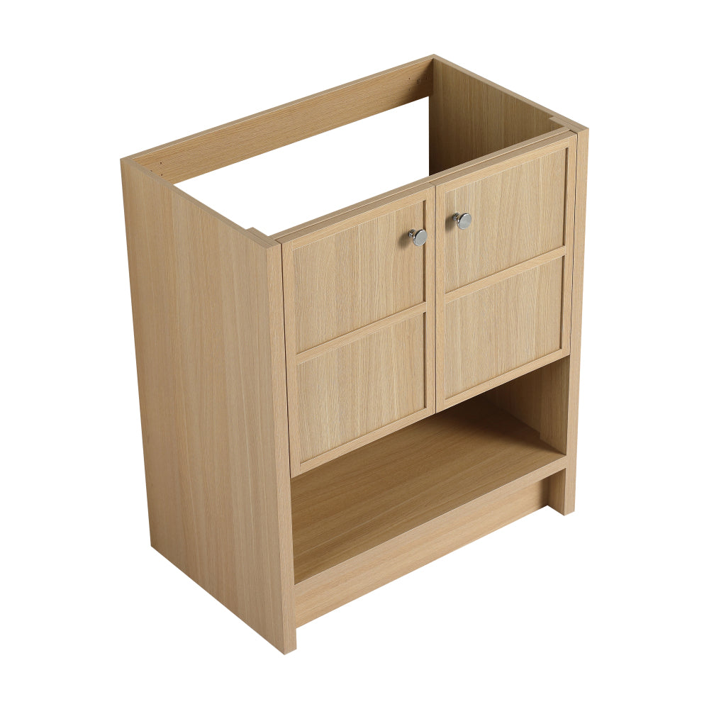 24" Freestanding Bathroom Vanity, 2-Soft Closing Door, Oak, Plywood (Excluding Sink)