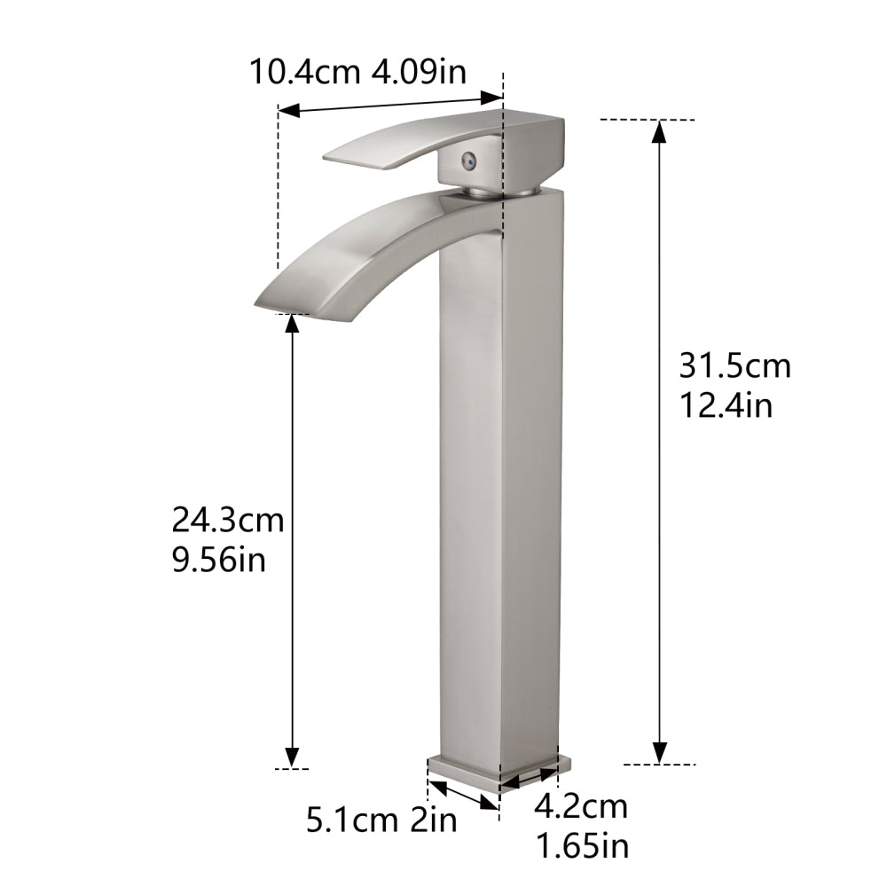 Brushed Nickel Bathroom Faucet,Faucet for Bathroom Sink, Single Hole Bathroom Faucet Modern Single Handle Vanity Basin Faucet