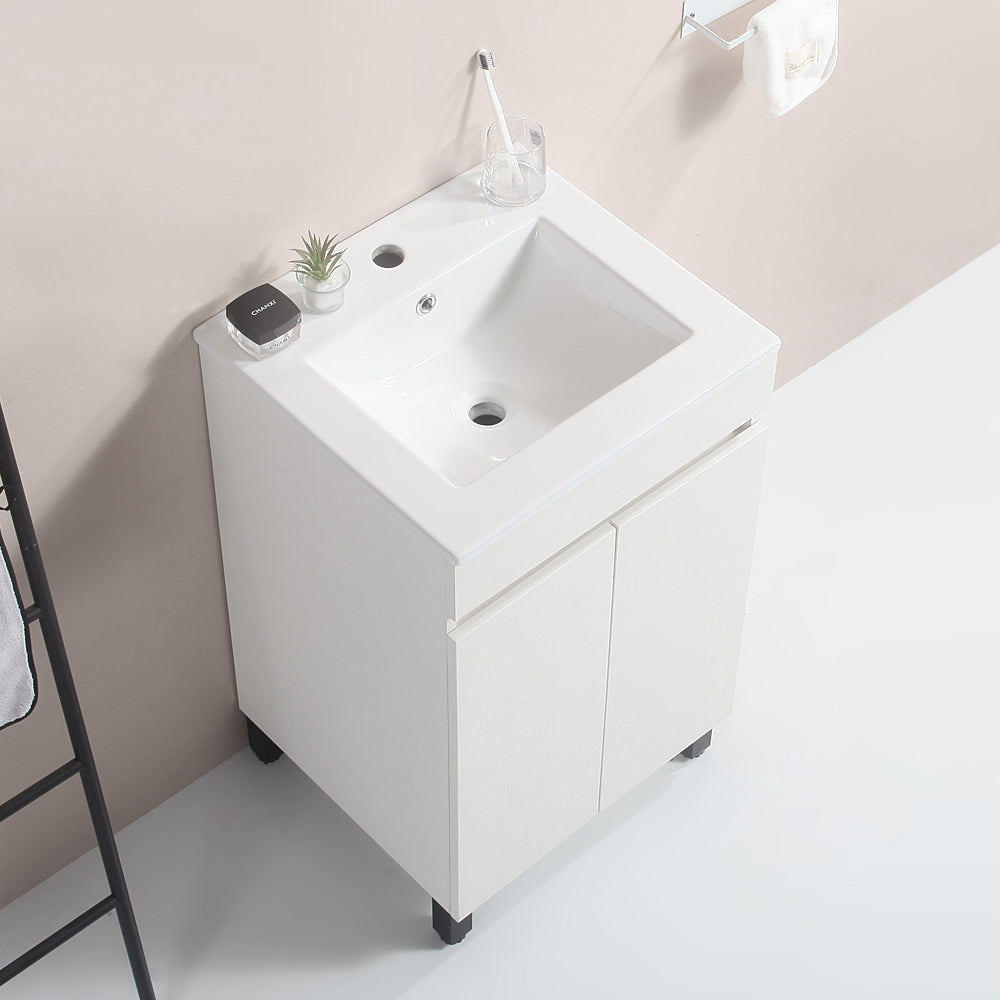 20 "white bathroom cabinet black tripod with ceramic sink