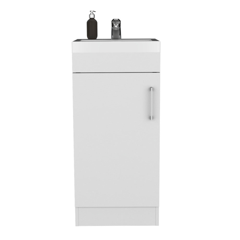 Bathroom Vanity, Single Door Cabinet, White