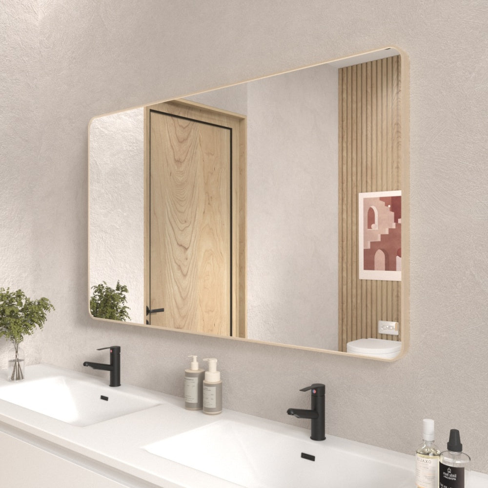 60x36 In. Aluminum Framed Rounded Rectangle Bathroom Wall Mirror, Matte Black Bathroom Vanity Mirror Farmhouse, Anti-Rust, Tempered Glass mirrors, Hangs Horizontally or Vertically