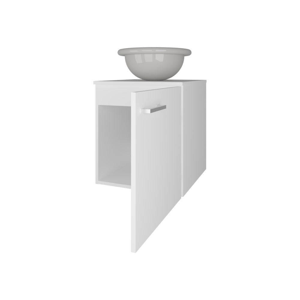 FM FURNITURE Pirtleville Bathroom Vanity with Integrated Sink and Faucet, White