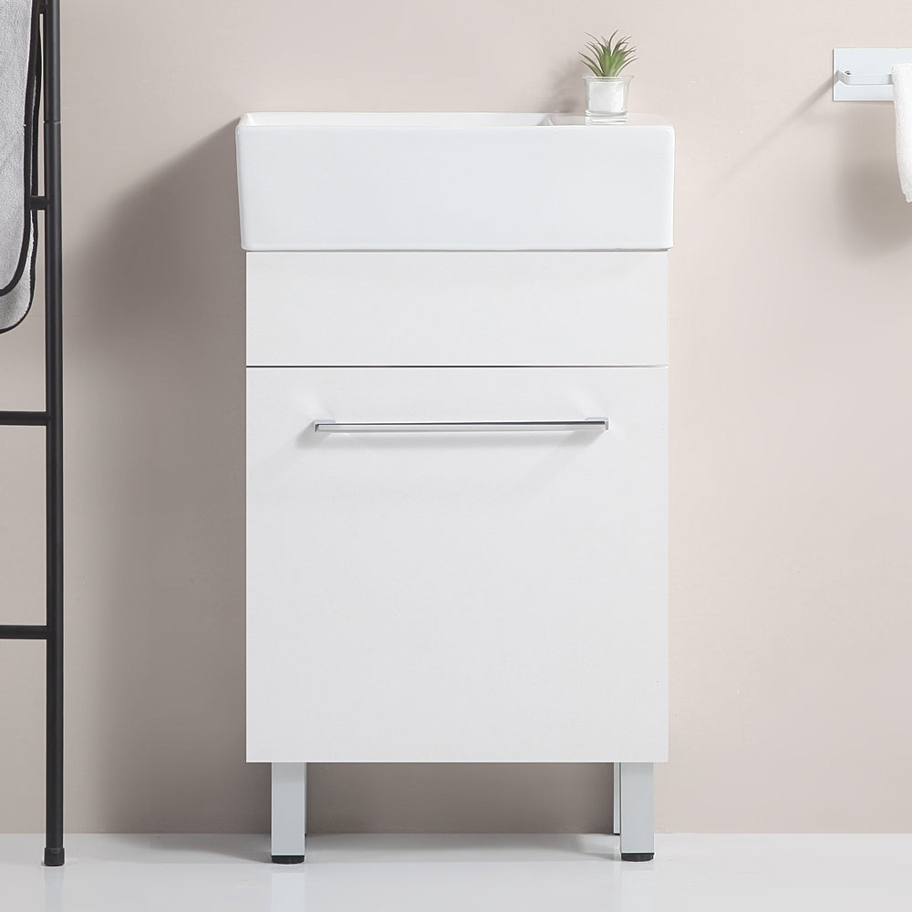 19 "white bathroom cabinet with ceramic sink