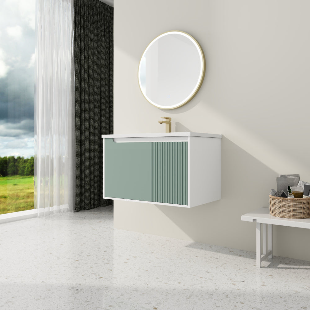 Floating Bathroom Vanity with Sink 32 Inch for Bathroom, Bathroom Vanity with Soft Close Door,
