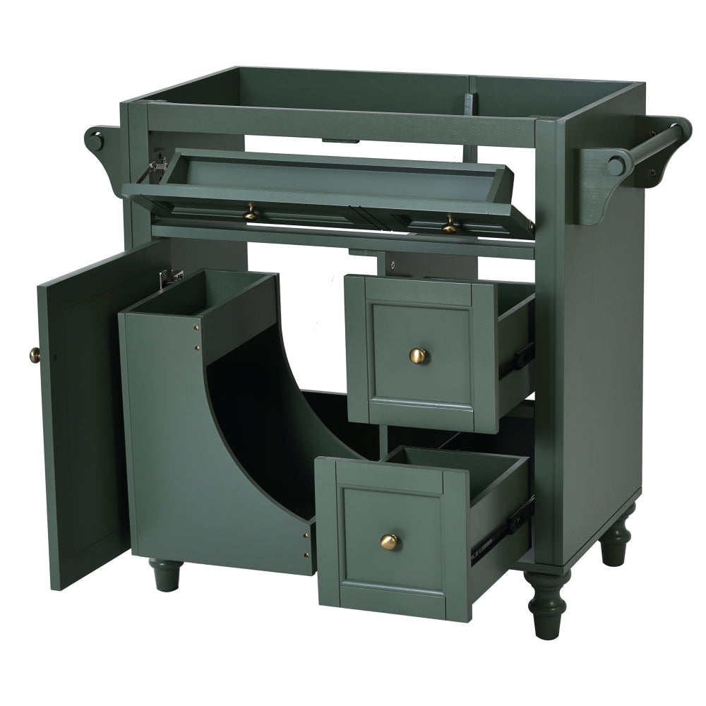 30'' Bathroom Vanity with Top Sink, Modern Bathroom Storage Cabinet with 2 Drawers and a Tip-out Drawer, Single Sink Bathroom Vanity (Same as SW000143AAF)