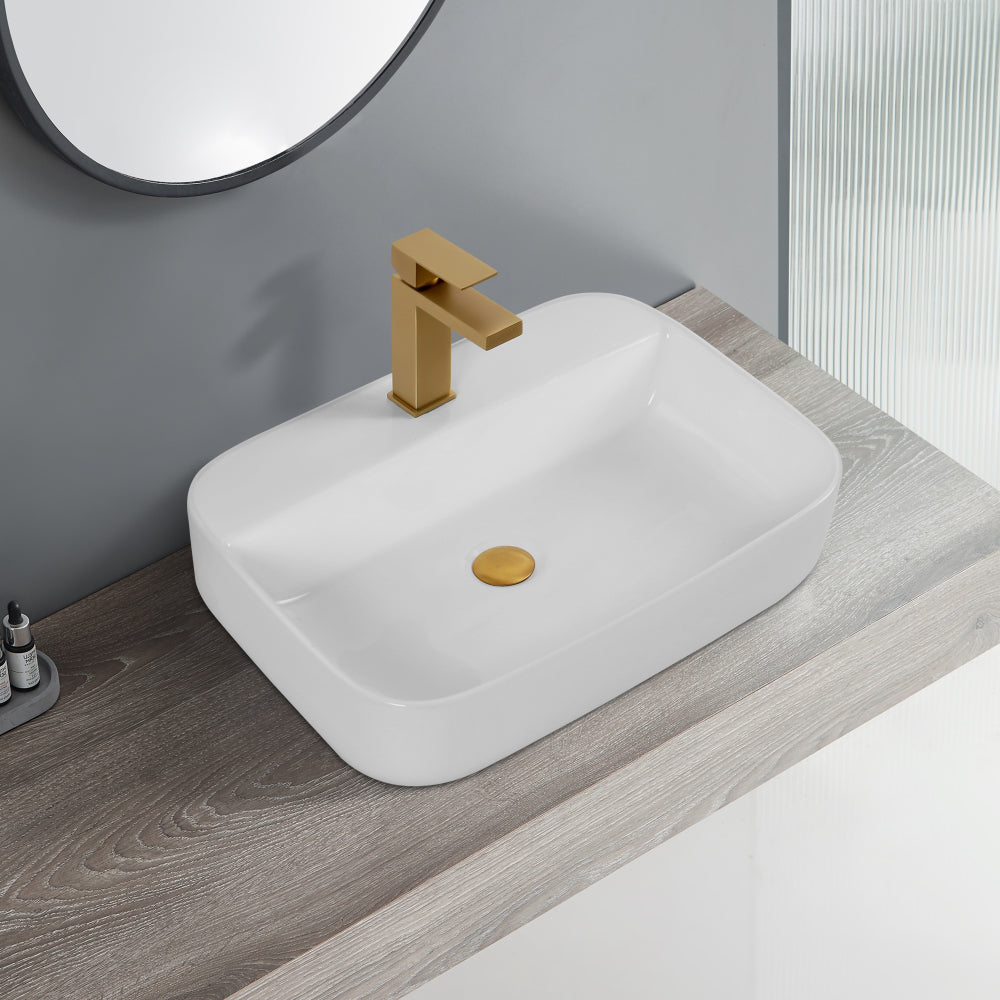 Bothwa Home Square Counter Top Wash Basin (White Finish) CUPC Certified