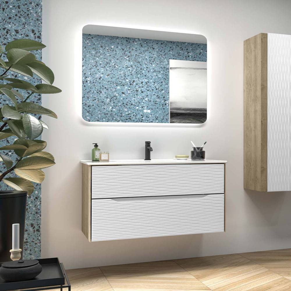 DAX Sahara Vanity Cabinet 40" Oak / Matt White w/ Onix Basin