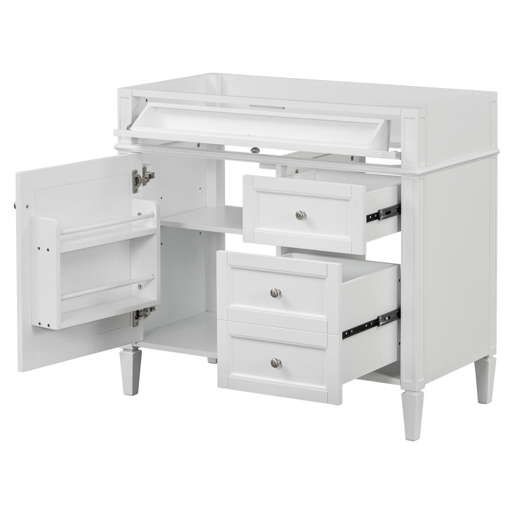 36'' Bathroom Vanity with Top Sink, Modern Bathroom Storage Cabinet with 2 Drawers and a Tip-out Drawer, Single Sink Bathroom Vanity