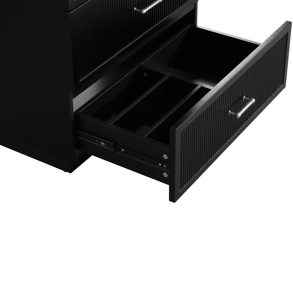 30 Inch Bathroom Vanity with Ceramic Sink Combo Set, Modern Freestanding Bathroom Storage Cabinet with 2 Drawers, Floor Standing Bath Vanity, Black