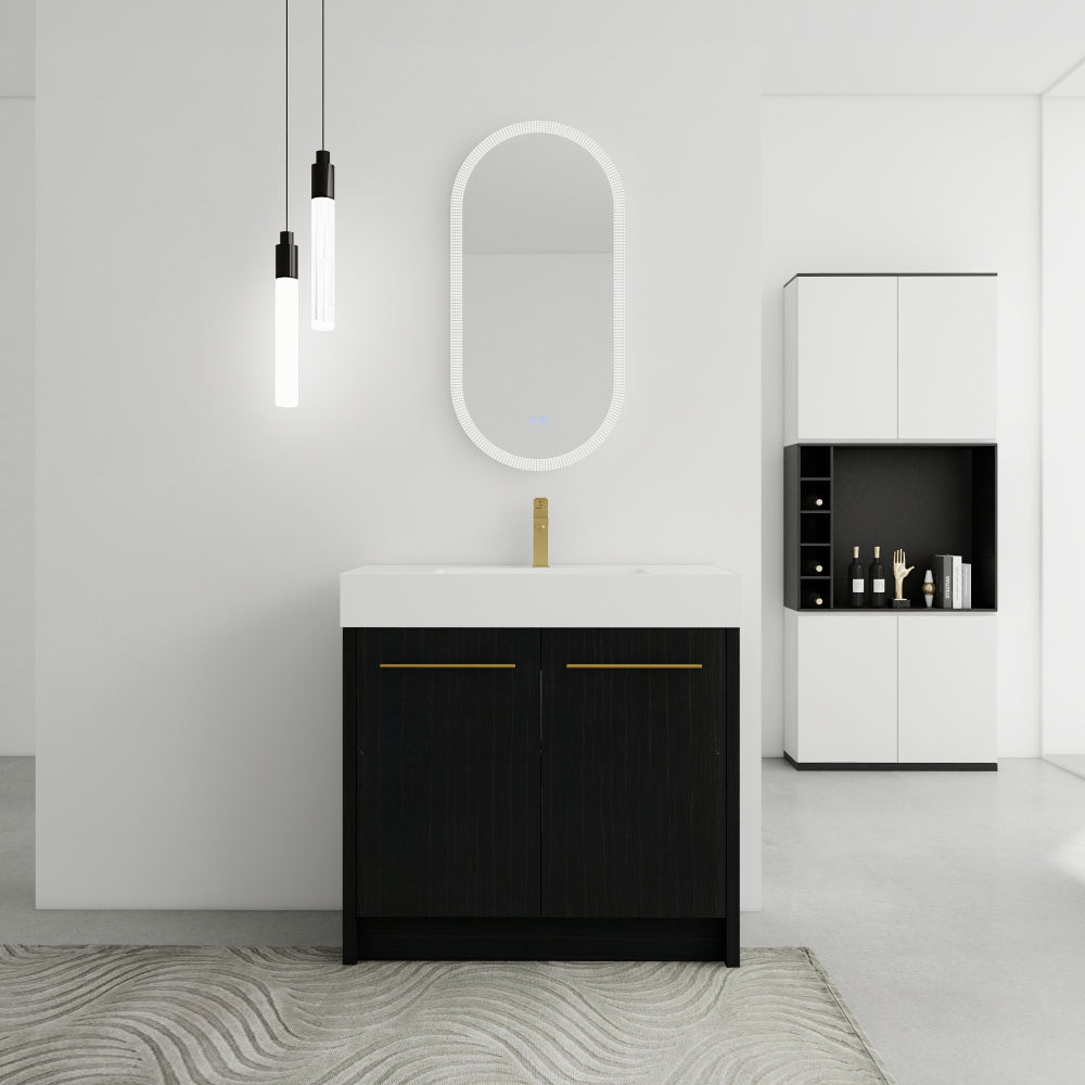 72 Inch Freestanding Bathroom Vanity with Resin Sink and a Storage Cabinets, With Soft Closing Door, 09230*2+0312 Combination Cabinet, KD-Package