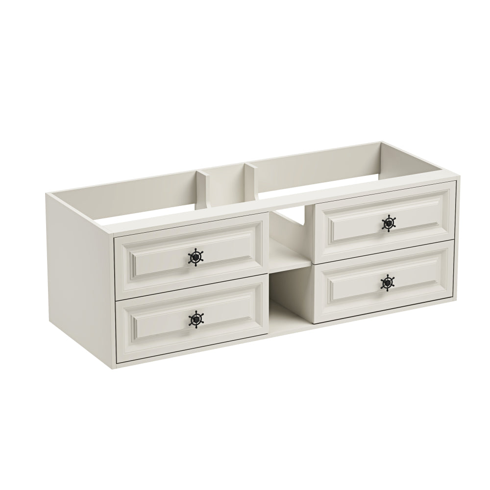 84" Wall Hung Bathroom Vanity Cabinet Fits Double Sinks, Cabinet Only (Countertop and Sinks Not Included)