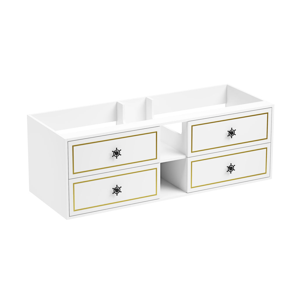 84" Wall Hung Bathroom Vanity Cabinet Fits Double Sinks, Cabinet Only (Countertop and Sinks Not Included)