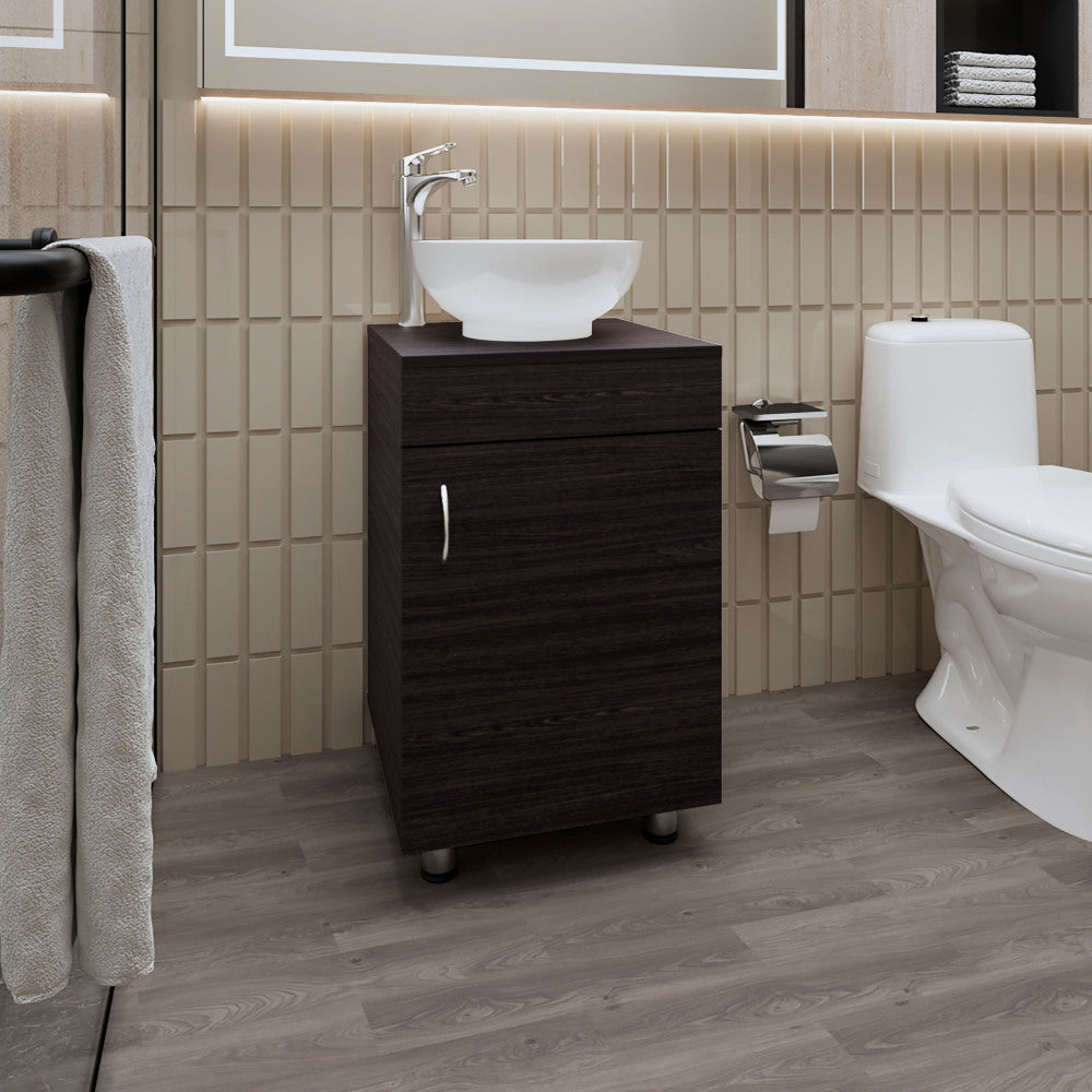 FM FURNITURE Loli Bathroom Vanity with Integrated Sink and Faucet, White