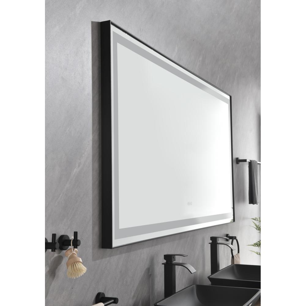 72 x 36 Inch LED Bathroom Mirror with Aluminum Frame, Wall Mounted Vanity Mirror, Anti-Fog, Memory, 3 Colors, Stepless Dimmable