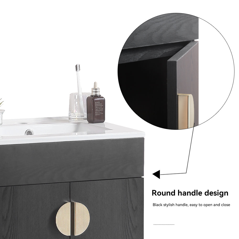 20''Bathroom Vanity,black Excluding sink (Without ceramic basin)