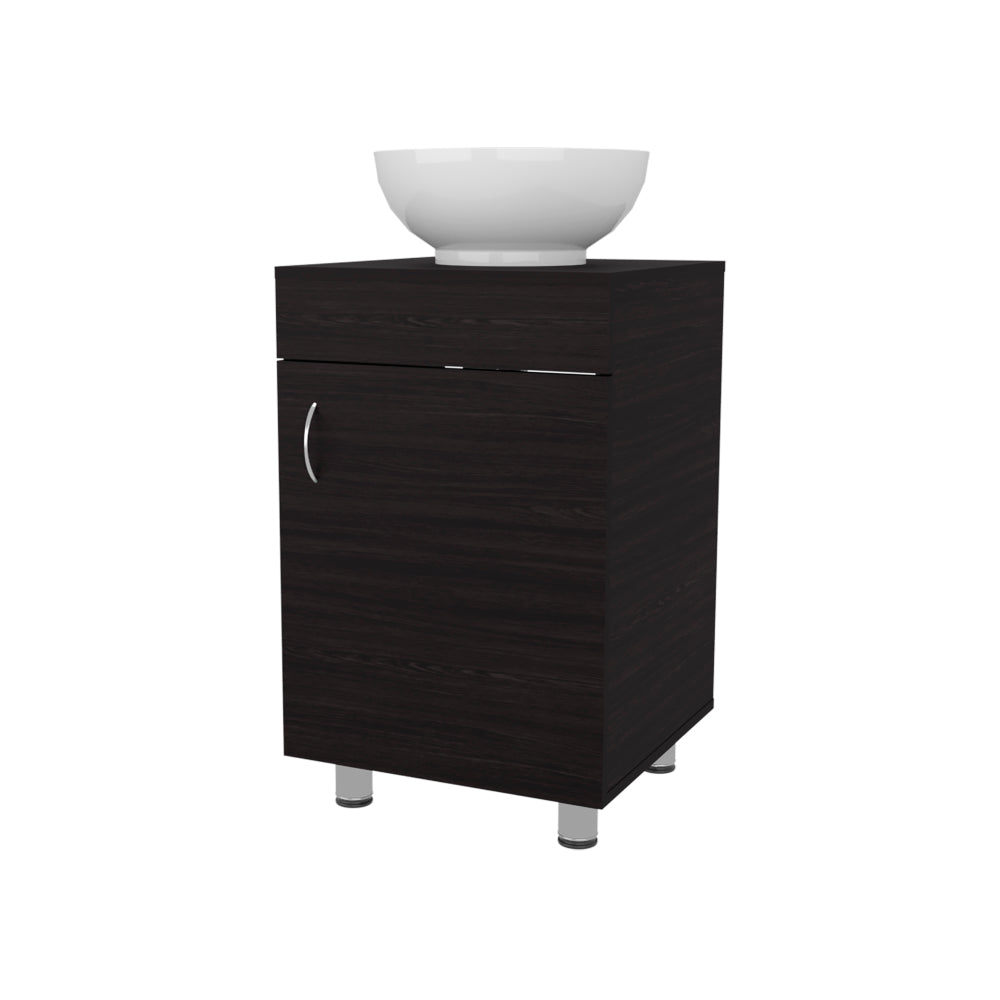 FM FURNITRE Loli Bathroom Vanity with Integrated Sink and Faucet, Wengue
