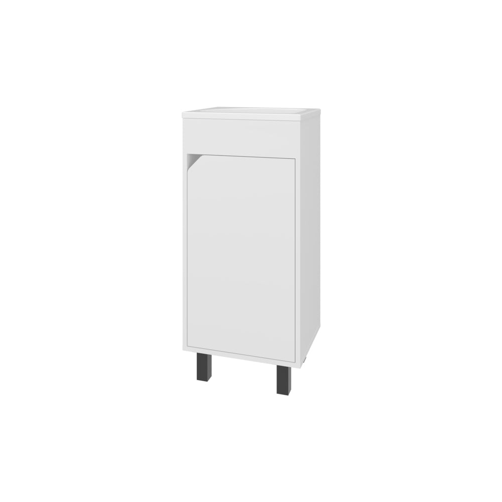 FM FURNITURE Quartzsite Bathroom Vanity with Integrated Sink and Faucet, White