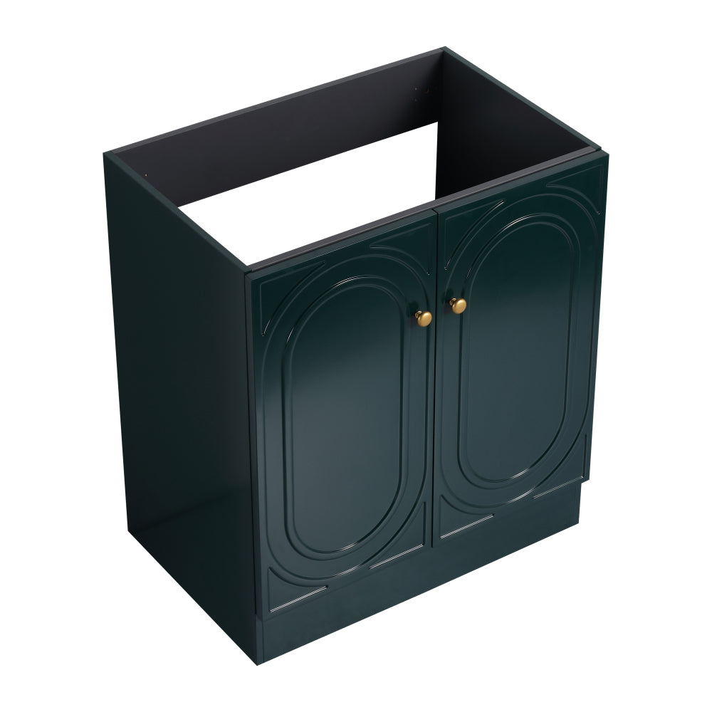 36" Freestanding Bathroom Vanity with White Resin Sink & 2 Soft-Close Cabinet Doors (KD-Packing)