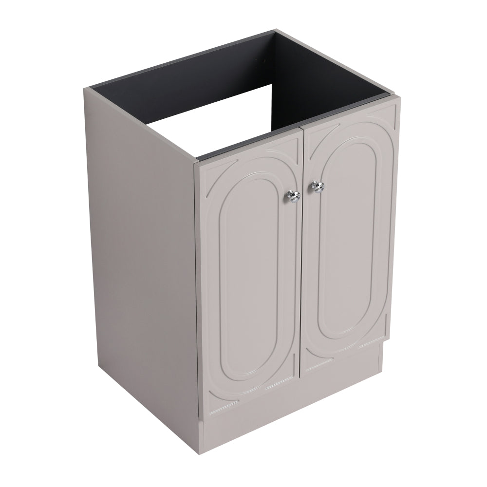 36" Freestanding Bathroom Vanity with White Resin Sink & 2 Soft-Close Cabinet Doors (KD-Packing)