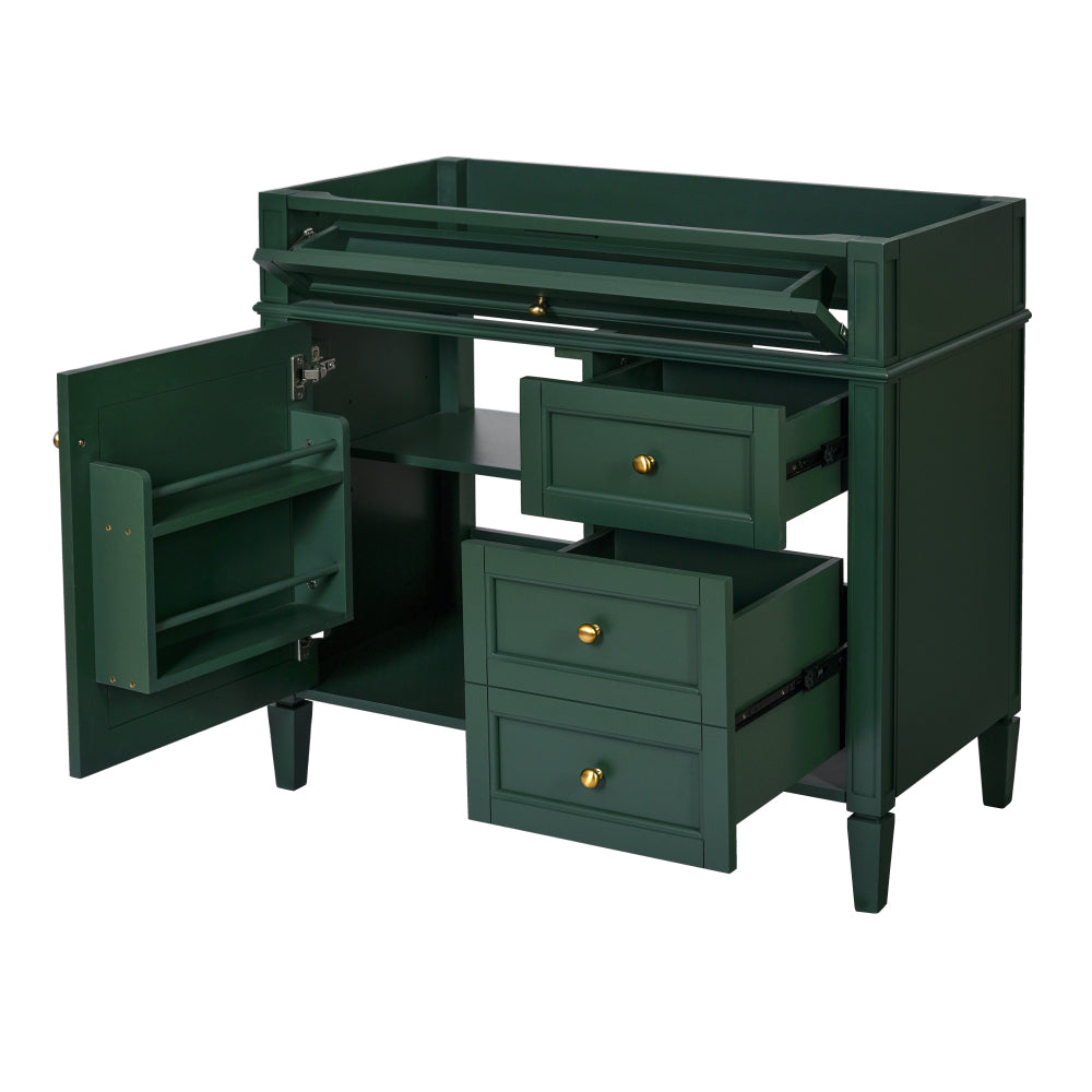 36'' Bathroom Vanity with Top Sink, Modern Bathroom Storage Cabinet with 2 Drawers and a Tip-out Drawer, Single Sink Bathroom Vanity