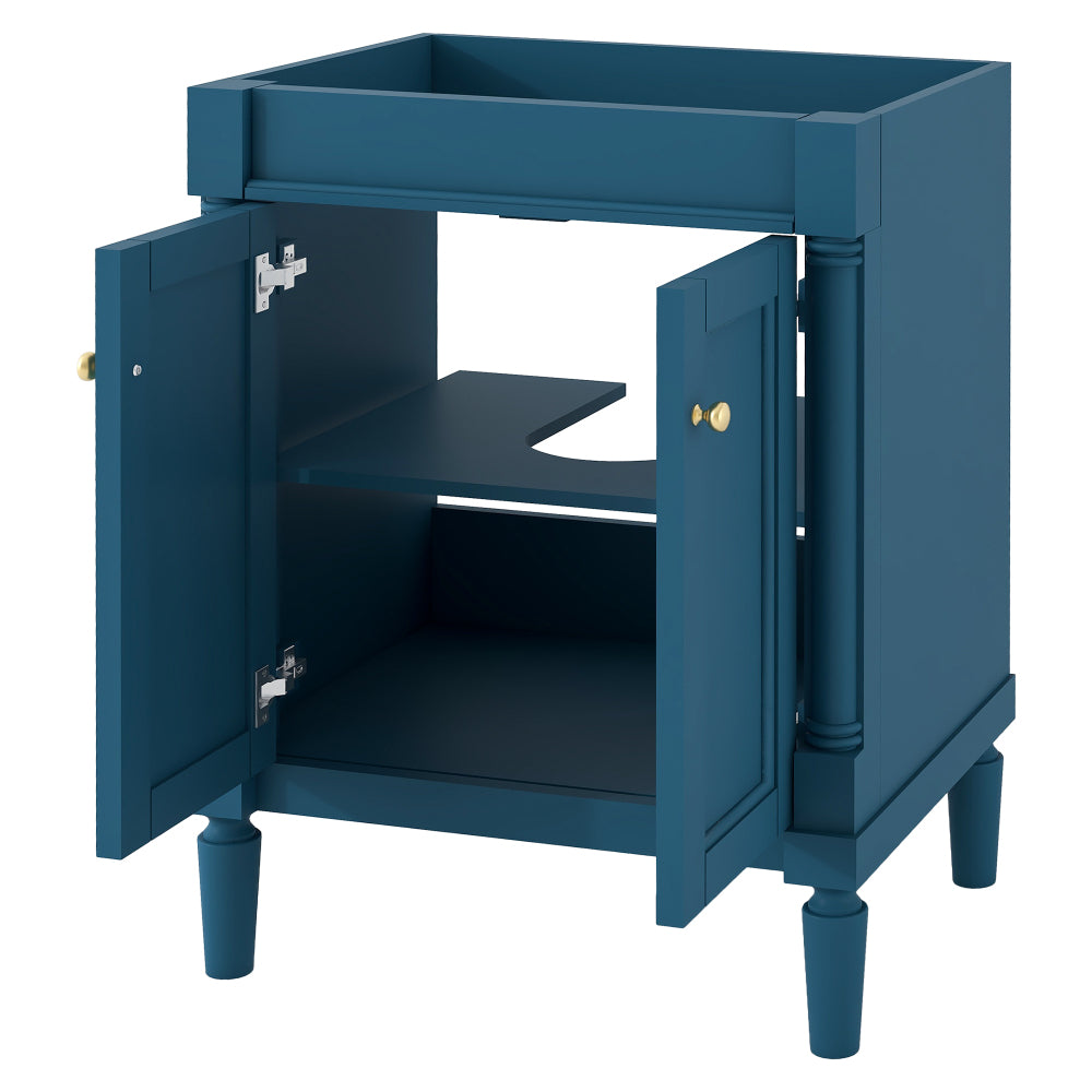24'' Bathroom Vanity without Sink, 2-Tier Modern Bathroom Storage Cabinet, Single Sink Bathroom Vanity, Large Storage Shelves (NOT INCLUDE BASIN SINK)