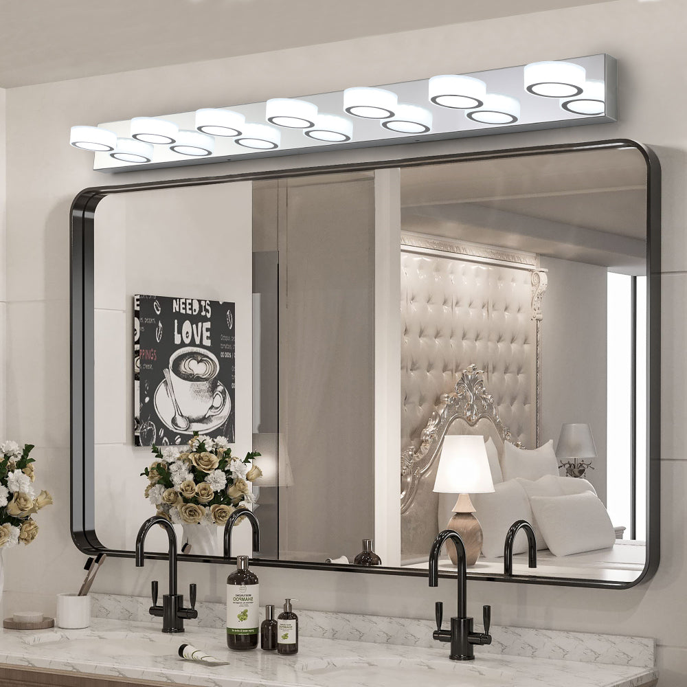 (Same as W1340110593/L2009) 37" Modern 5-Light LED Vanity Light, Sleek Black Bathroom Wall Light Fixture for Mirror, Shower, and Bathroom Decor