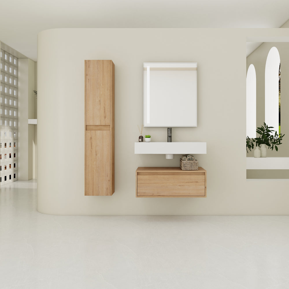 60" Bathroom Cabinet,Soft Close Drawer,Float Mounting Design (Only Vanity, Without Sink)