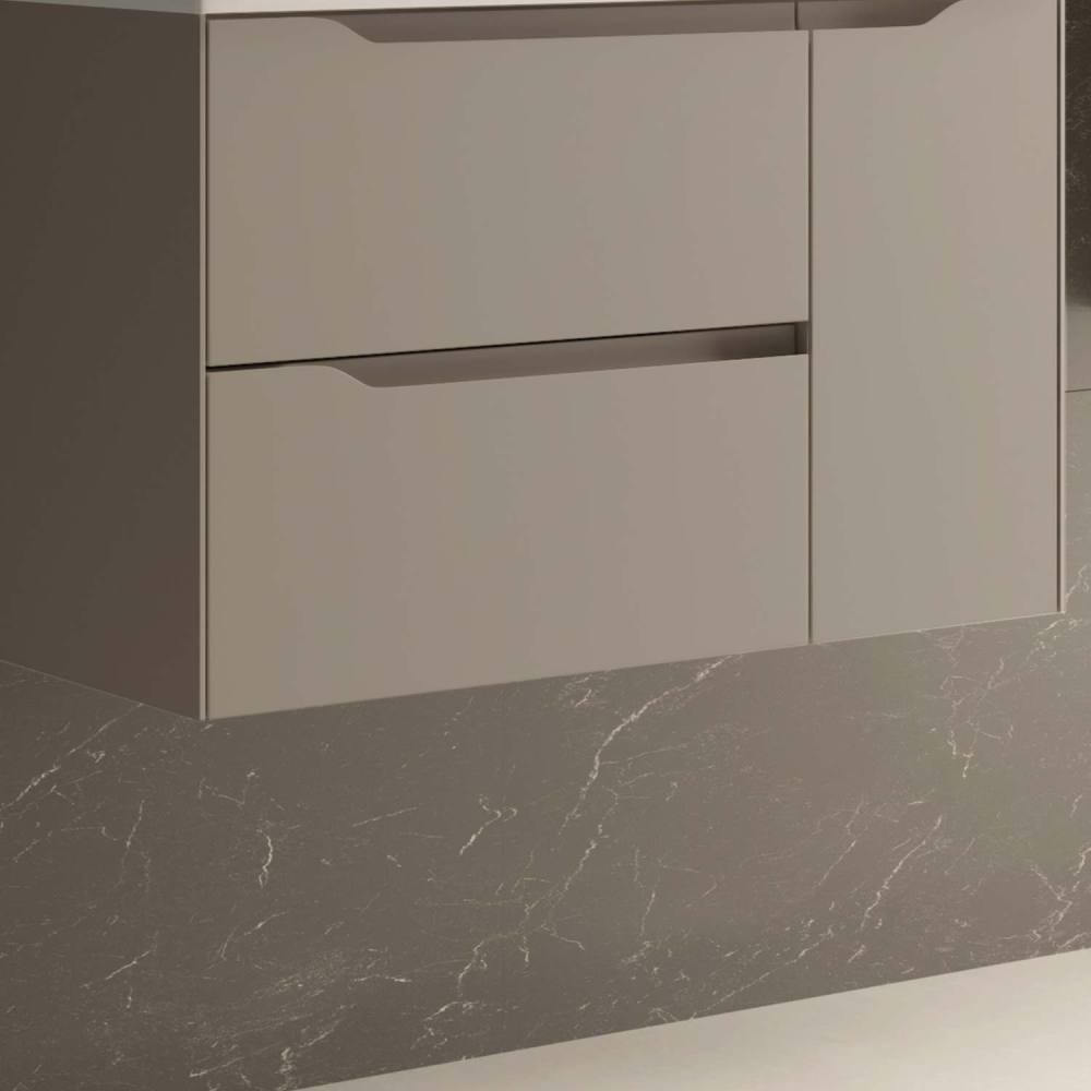 DAX Cenit Single Vanity Cabinet with 2 Drawers 1 Door 40" Inches Matt Moka