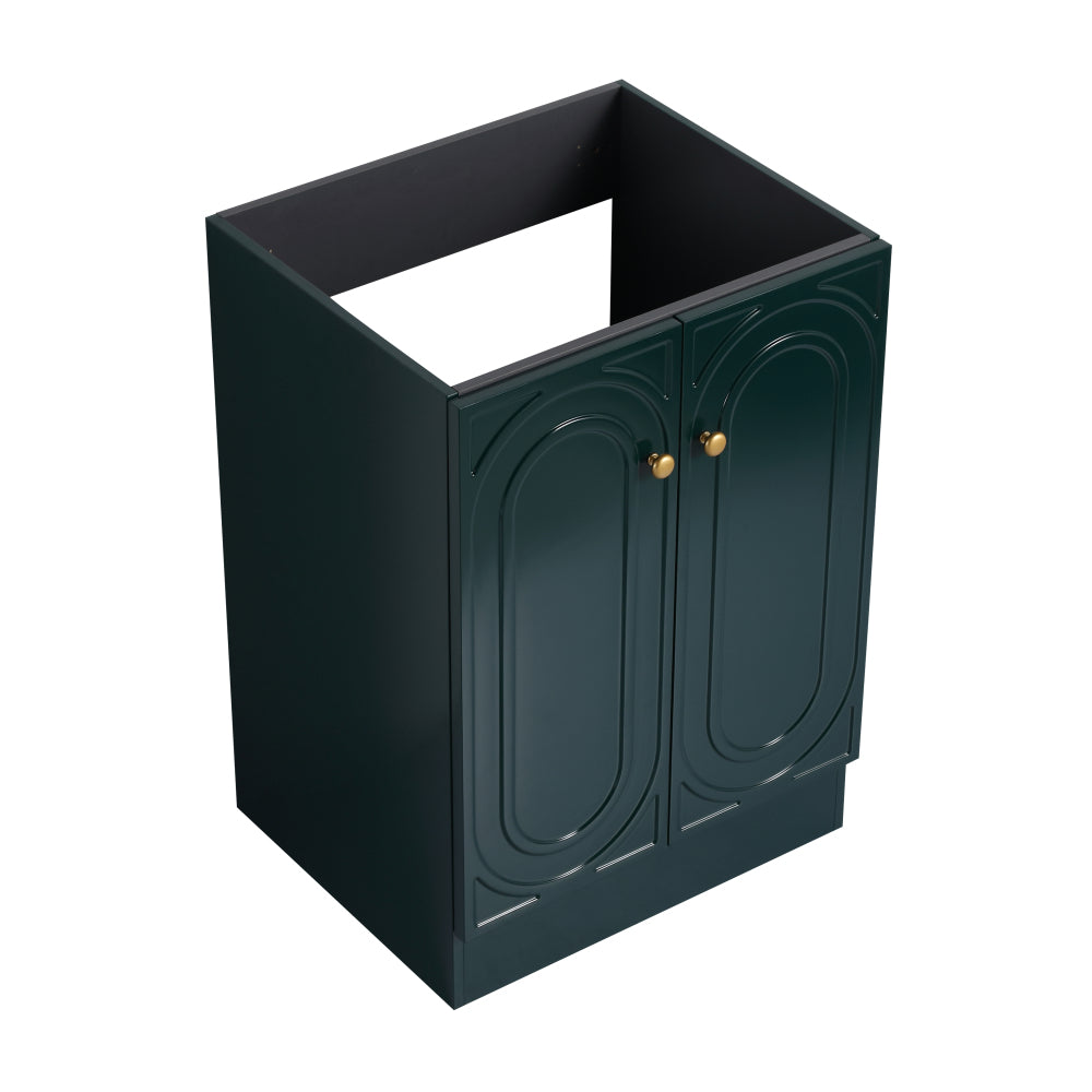 30" Freestanding Bathroom Vanity with White Resin Sink & 2 Soft-Close Cabinet Doors (KD-Packing)