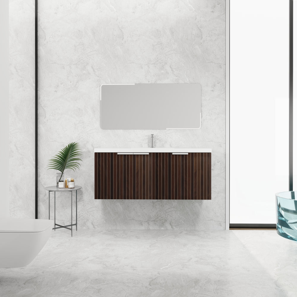 24 Inch Bathroom Cabinet With Resin Sink,Soft Close Doors,Float Mounting Design, For Small Bathroom
