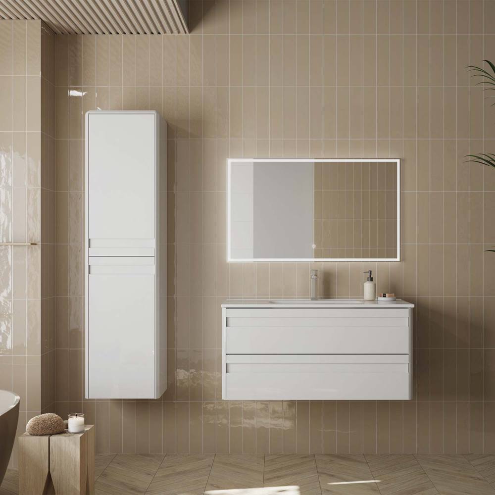 DAX Venice Single Vanity Cabinet 3 Drawers 40" Inches White w/Onix Basin