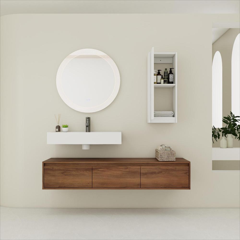 60" Bathroom Cabinet,Soft Close Drawer,Float Mounting Design (Only Vanity, Without Sink)