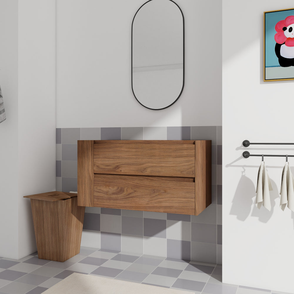 36"Wall Mounting Bathroom Vanity, Soft Close Drawer(Only Vanity, Without Basin)