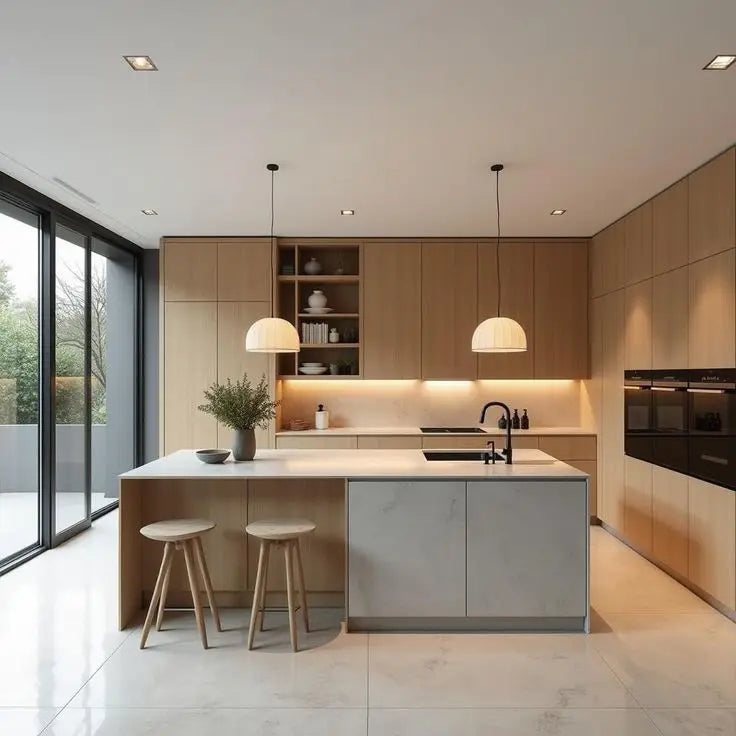 Kitchen cabinet Modern Design Custom Luxury Kitchen Furniture Plywood Cabinet Set with Island Cabinet