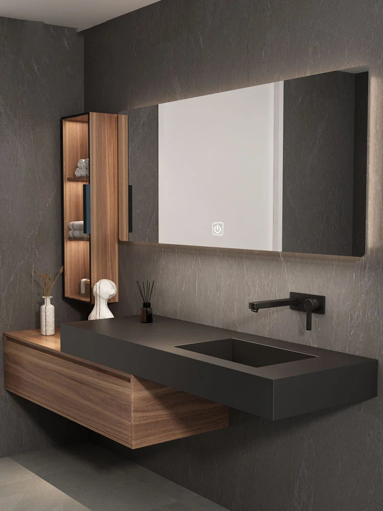 Customized Black Sink Modern Hot Design Bathroom Vanity with Storage Cabinet Wholesale