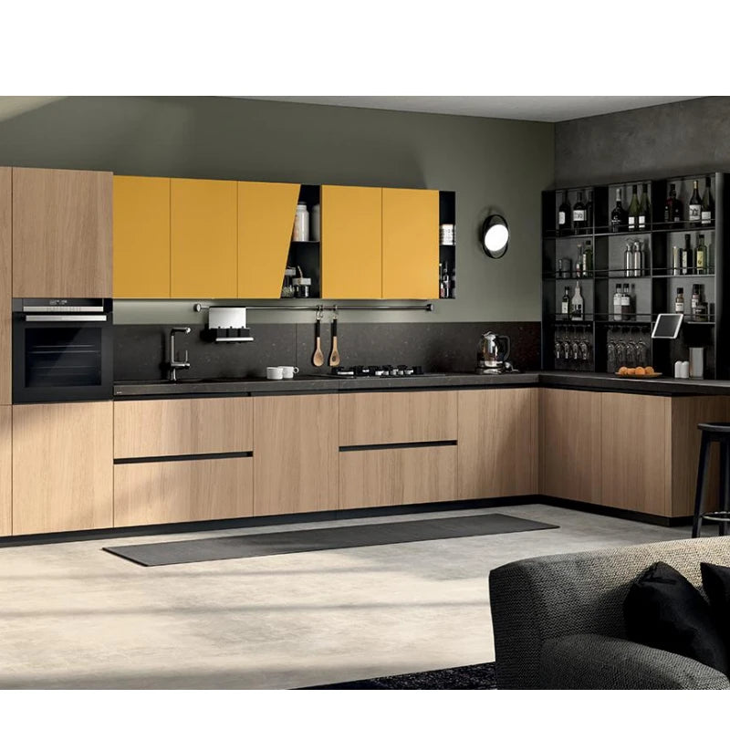 Wholesale Modern Design Household Kitchen Cabinet with Highlight Door Panels