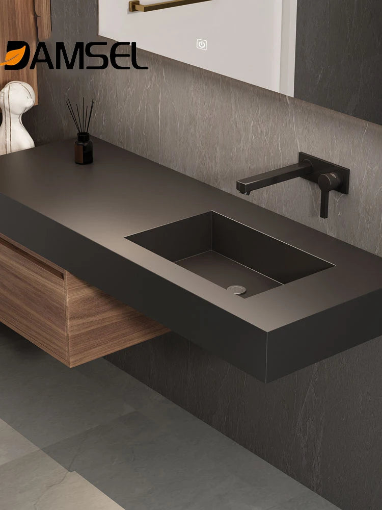Customized Black Sink Modern Hot Design Bathroom Vanity with Storage Cabinet Wholesale